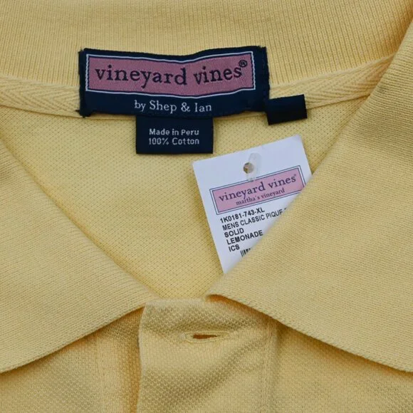 NWT Vineyard Vines Washington & Lee W&L & Whale Logos Cotton Golf Polo Shirt XL - Picture 3 of 4